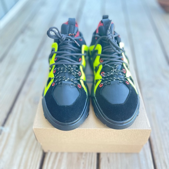 ALEXANDER MCQUEEN MCQ Men’s Orbyt Mid Neon YELLOW BLACK - Picture 7 of 12